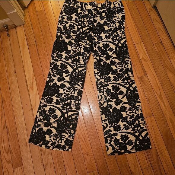 ANN TAYLOR LOFT NAVY & WHITE LINEN MARISA PANTS - Picture 4 of 9